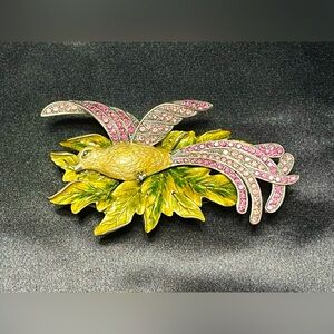 Vintage Bird Of Paradise Trinket Box with Austrian Crystals
